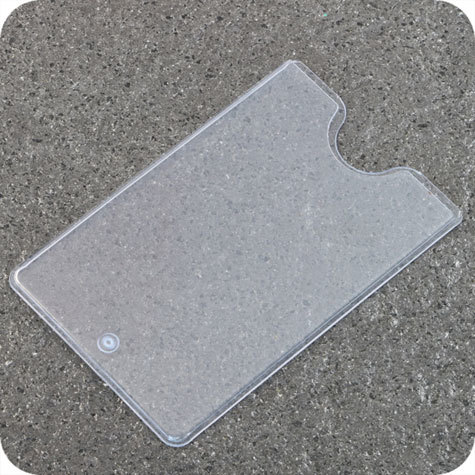 legatoria Porta carta di credito 58x86-89mm TRASPARENTE, in PVC rigido da 400 micron. Finitura lucida.