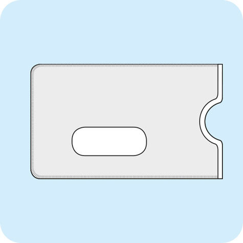 legatoria Porta carta di credito 58x88-91mm TRASPARENTE, in PVC rigido da 400 micron, con fessura di estrazione. Antiriflesso.