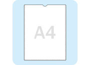 legatoria Busta a U. A4 TRASPARENTE, in polipropilene da 120 micron, aperta sul lato corto, formato A4 (210x297mm), con invito a mezzaluna per facilitarne lapertura.