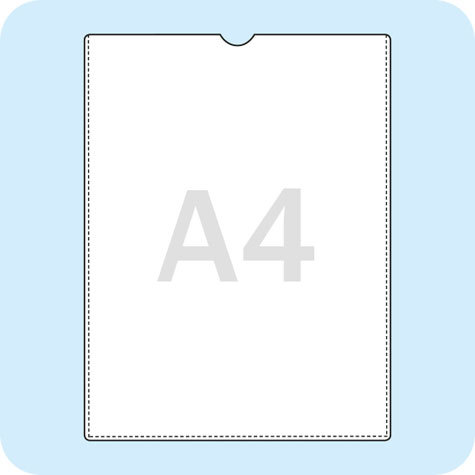 legatoria Busta a U. A4 TRASPARENTE, in polipropilene da 120 micron, aperta sul lato corto, formato A4 (210x297mm), con invito a mezzaluna per facilitarne l�apertura.