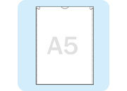 legatoria Busta a U. A5 TRASPARENTE, in polipropilene da 120 micron, aperta sul lato corto, formato A5 (148x210mm), con invito a mezzaluna per facilitarne lapertura.