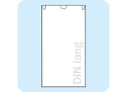 legatoria Busta a U, 120x221 mm, din-long TRASPARENTE, in polipropilene da 120 micron, aperta sul lato corto, formato DIN-Long (120x221mm), con invito a mezzaluna per facilitarne lapertura leg933