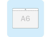 legatoria Busta a U. foro 105x148mm(A6) TRASPARENTE, con lato sporgente e con foro da 5mm per lappensione, in PVC morbido da 180 micron, aperta sul lato lungo. Contiene fogli formato A6 (10,5x14,85cm). Formato esterno (160x115mm). Senza patella di chiuusra leg944