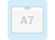 legatoria Portatesserino, A7 (110x78mm) TRASPARENTE, aperta sul lato lungo, con lato sporgente di 12mm con foro allungato, in PVC morbido da 180 micron, formato A7 (110x78), (78x110) leg947