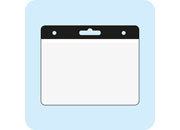 legatoria Portatesserino, 95x65mm NERO, con bordino bianco, aperto sul lato lungo, in PVC morbido da 400 micron, con foro europeo + 2 fori laterali da 4 mm, formato 95x65mm, (65x95mm) leg951