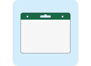 legatoria Portatesserino, 95x65mm VERDE, con bordino bianco, aperto sul lato lungo, in PVC morbido da 400 micron, con foro europeo + 2 fori laterali da 4 mm, formato 95x65mm, (65x95mm) leg953