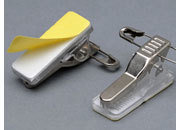 legatoria Molletta autoadesiva combinata con spilla per portabadge NICHELATA, 29x11mm leg959