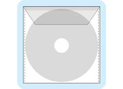 legatoria BustaPortaCD conPattella nonAdesiva, 129x130mm TRASPARENTE, con patella di chiusura, forma quadrangolare.