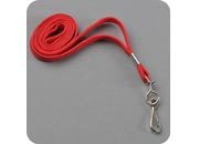legatoria Cordoncino portabadge, daCollo, aGancioRotante, ROSSO con gancio metallico rotante, cordoncino largo 1cm, lunghezza aperto 90cm leg961