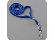 legatoria Cordoncino portabadge, daCollo, aGancioRotante, BLU con gancio metallico rotante, cordoncino largo 1cm, lunghezza aperto 90cm leg962