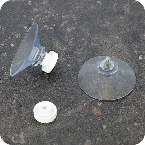 legatoria Ventosa diametro40mm, testaFilettata 4x6mm, conTappoFilettato BIANCO, diametro 40mm, con filettatura metallica diametro 4mm e lunga 6mm.