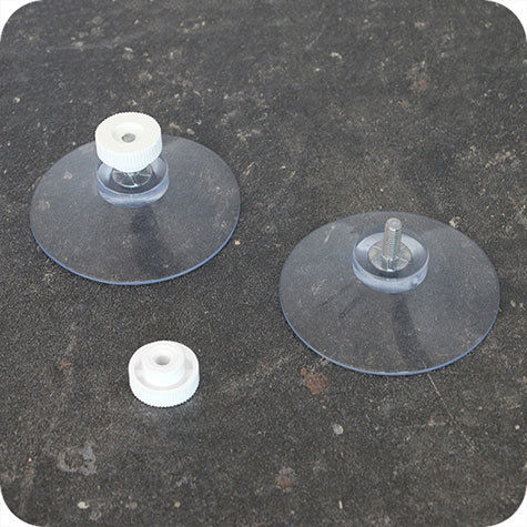 legatoria Ventosa  diametro50mm, testaFilettata 4x10mm, conTappoFilettato BIANCO, diametro 50mm, con filettatura metallica diametro 4mm e lunga 10mm.