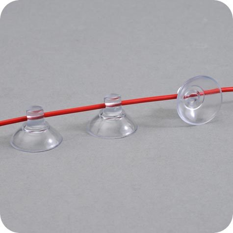 legatoria Ventosa per luminarie, 20mm diametro 20mm, La testa include un passacavo diamtero 10mm per far passare cavi.