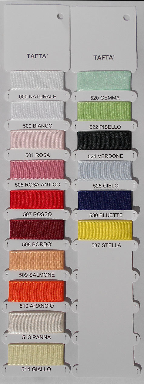 legatoria Nastro Taft, spessore 16mm Bianco, tinta unita. Prodotto italiano, MADE IN ITALY.