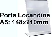 PortaLocandinaPlexiglass, DaTavoloMonofacciale, A5verticale, 148x210mm leg1362