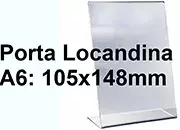 PortaLocandinaPlexiglass, DaTavoloMonofacciale, A6verticale, 105x148mm leg1363