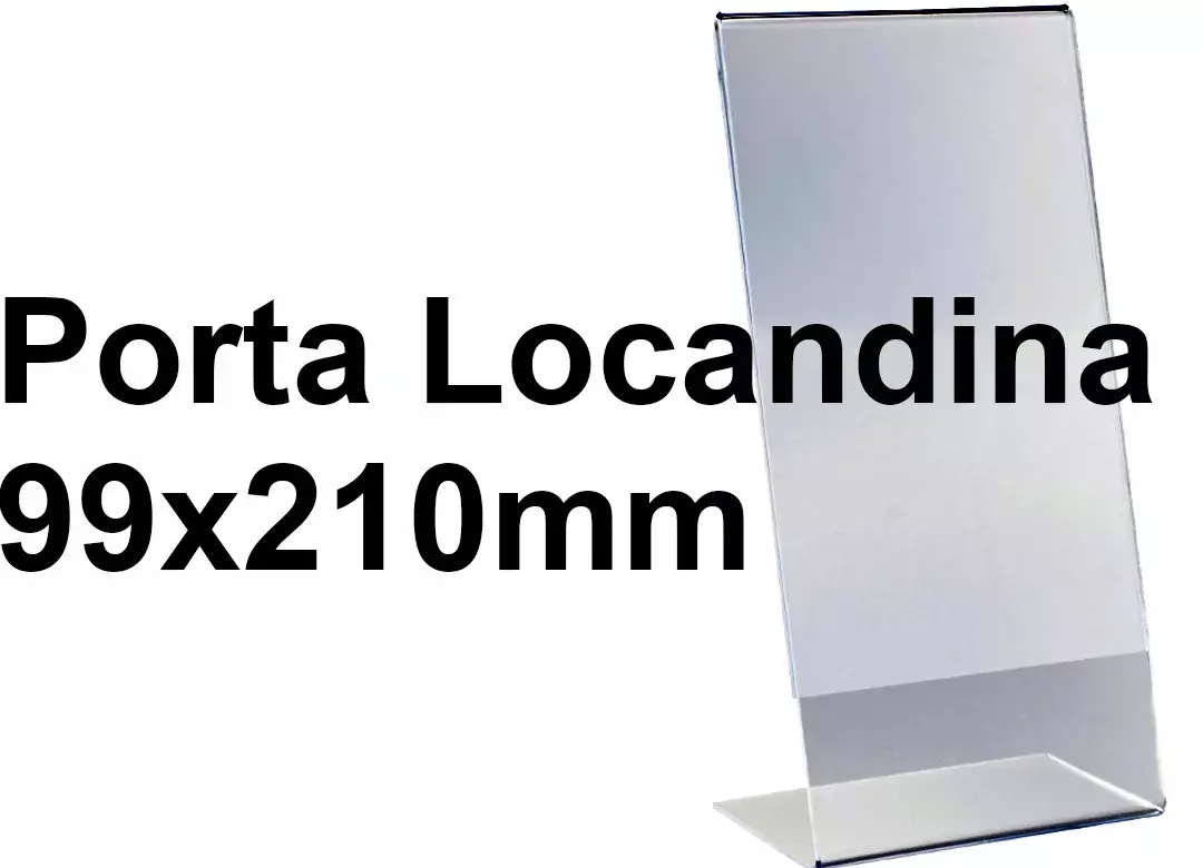 PortaLocandinaPlexiglass, DaTavoloMonofacciale, DinLONGverticale, 99x210mm leg1364