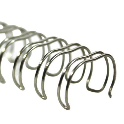 legatoria Spirali metalliche 34anelli, 14,3mm ARGENTO passo 3:1, lunghezza 297mm, spessore 14,3mm (9-16 pollice), per rilegare fino a 120 fogli da 80 grammi.