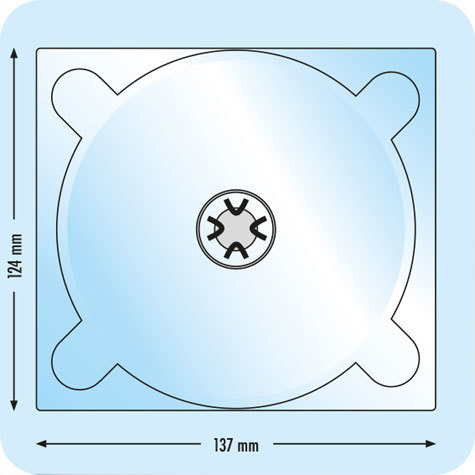 legatoria Porta CD a Vassoio TRASPARENTE, 137x124x4.2 mm.