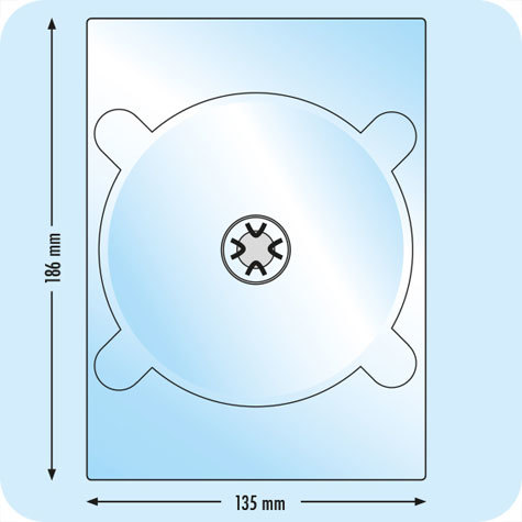legatoria Porta CD a Vassoio TRASPARENTE, 135x186x4.7 mm.