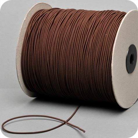 legatoria Cordino elastico, spessore 2mm MARRONE, a fibre elastiche intrecciate, rivestito in tessuto, .