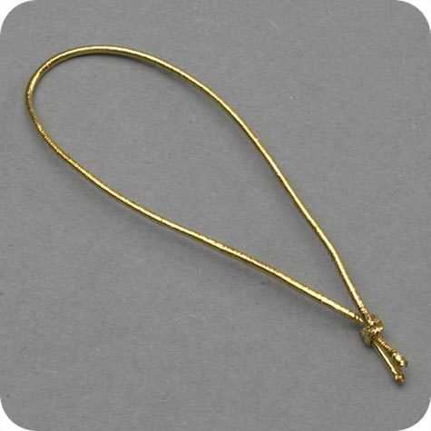 legatoria Anello elastico con nodo150-300mm ORO, lunghezza aperto 30cm, lunghezza chiusa 15cm, spessore 1mm. Elastico rivestito in tessuto.