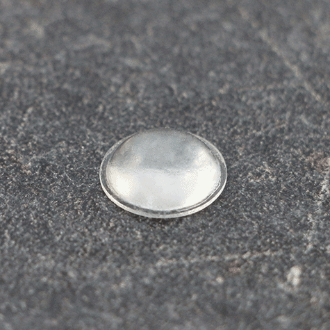 legatoria Paracolpi in gomma autoadesivo, diametro 6,4mm TRASPARENTE, a disco semisferico, spessore 1.9mm, adesivo permanente*.