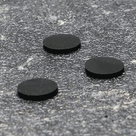 legatoria Paracolpi in gomma autoadesivo, diametro 8mm NERO, a disco, spessore 1mm, adesivo permanente*.