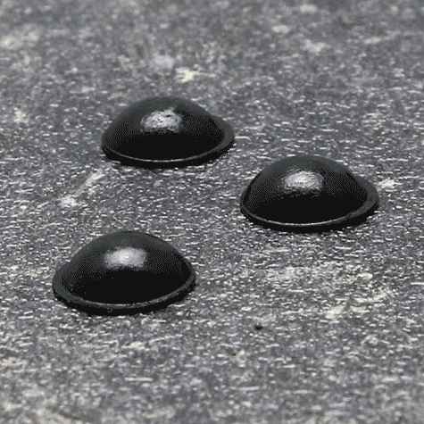 legatoria Paracolpi in gomma autoadesivo, diametro 10mm NERO, a disco semisferico, spessore 3.2mm, adesivo permanente*.