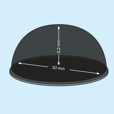 legatoria Paracolpi in gomma autoadesivo, diametro 10mm NERO, a disco semisferico, spessore 3.2mm, adesivo permanente*.