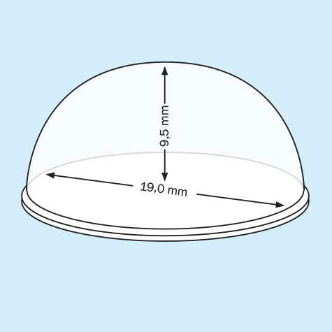 legatoria Paracolpi in gomma autoadesivo, diametro 19mm TRASPARENTE, a disco semisferico, spessore 9.5mm, adesivo permanente*.