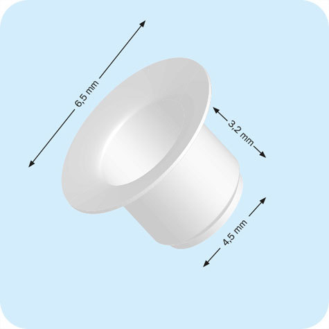 legatoria Occhiello metallico NICHELATO, altezza 4mm Per fori diametro 4,5mm, testa diametro 6,5 mm (n 25).