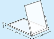 legatoria Portacalndari da tavolo 153x113x10mm TRASPARENTE, A6 verticale, in polistirene (PS).