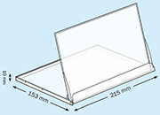 legatoria Portacalndari da tavolo 215x153x10mm TRASPARENTE, A5 orizzontale, in polistirene (PS).