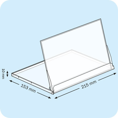 legatoria Portacalendari da tavolo 215x153x10mm TRASPARENTE, A5 orizzontale, in polistirene (PS).