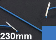 legatoria Elastico con 2 capicorda, lunghezza 230mm BLU MEDIO, lunghezza 230mm (compresi i 2 capicorda), elastico a sezione tonda rivestito in tessuto, spessore 2,2mm.