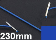 legatoria Elastico con 2 capicorda, lunghezza 230mm BLU SCURO, lunghezza 230mm (compresi i 2 capicorda), elastico a sezione tonda rivestito in tessuto, spessore 2,2mm.