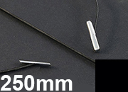 legatoria Elastico con 2 capicorda, lunghezza 250mm NERO, lunghezza 250mm (compresi i 2 capicorda), elastico a sezione tonda rivestito in tessuto, spessore 2,2mm leg1225