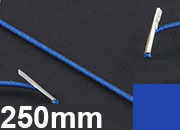 legatoria Elastico con 2 capicorda, lunghezza 250mm BLU SCURO, lunghezza 250mm (compresi i 2 capicorda), elastico a sezione tonda rivestito in tessuto, spessore 2,2mm.