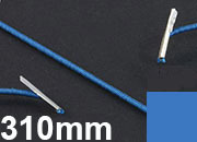 legatoria Elastico con 2 capicorda, lunghezza 310mm BLU MEDIO, lunghezza 310mm (compresi i 2 capicorda), elastico a sezione tonda rivestito in tessuto, spessore 2,2mm.