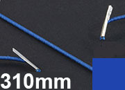 legatoria Elastico con 2 capicorda, lunghezza 310mm BLU SCURO, lunghezza 310mm (compresi i 2 capicorda), elastico a sezione tonda rivestito in tessuto, spessore 2,2mm.
