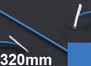 legatoria Elastico con 2 capicorda, lunghezza 320mm BLU MEDIO, lunghezza 320mm (compresi i 2 capicorda), elastico a sezione tonda rivestito in tessuto, spessore 2,2mm.