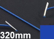 legatoria Elastico con 2 capicorda, lunghezza 320mm BLU SCURO, lunghezza 320mm (compresi i 2 capicorda), elastico a sezione tonda rivestito in tessuto, spessore 2,2mm.