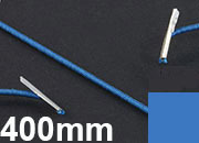legatoria Elastico con 2 capicorda, lunghezza 400mm BLU MEDIO, lunghezza 400mm (compresi i 2 capicorda), elastico a sezione tonda rivestito in tessuto, spessore 2,2mm.