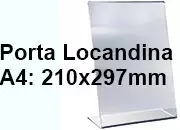 PortaLocandinaPlexiglass, DaTavoloMonofacciale, A4verticale, 210x297mm leg1361