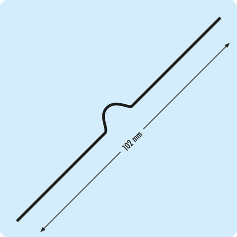 legatoria Appendino calendari, 102mm, ARGENTO con mezzaluna NORMALE (alta 10mm), lunghezza 100mm, spessore 2mm.
