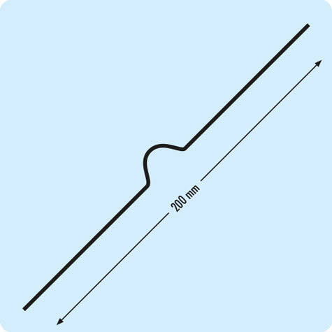 legatoria Appendino calendari, 200mm, ARGENTO con mezzaluna NORMALE (alta 10mm), lunghezza 200mm, spessore 2mm.