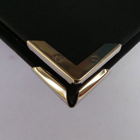 legatoria Angolino metallico brunito 22mm per lato, protegge copertine spesse fino a 3,5mm.