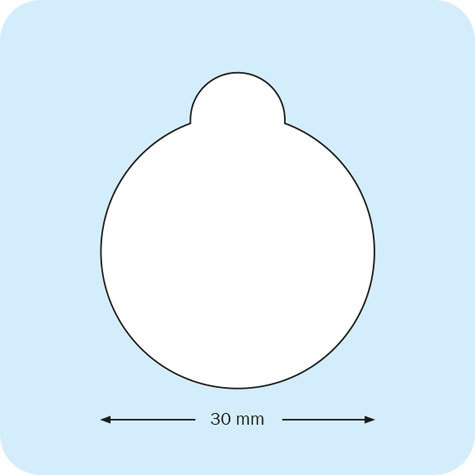 legatoria Bollini biadesivi diametro 30mm adesivo permanente da entrambi i lati, con strap per agevolare la rimozione del bollino dalla pellicola, in rotolo.
