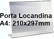 PortaLocandinaPlexiglass, DaTavoloMonofacciale, A4orizzontale, 210x297mm leg2220